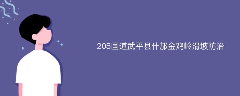 205国道武平县什邡金鸡岭滑坡防治